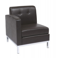 OSP Home Furnishings WST51LF-E34 Wall Street Single Armchair LAF. Espresso Faux Leather